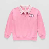 Thereabouts Little & Big Kid Girls Long Sleeve Casual Quarter-Zip Pullover