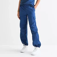 Xersion Little & Big Kid Girls High Rise Cinched Active Cargo Pant