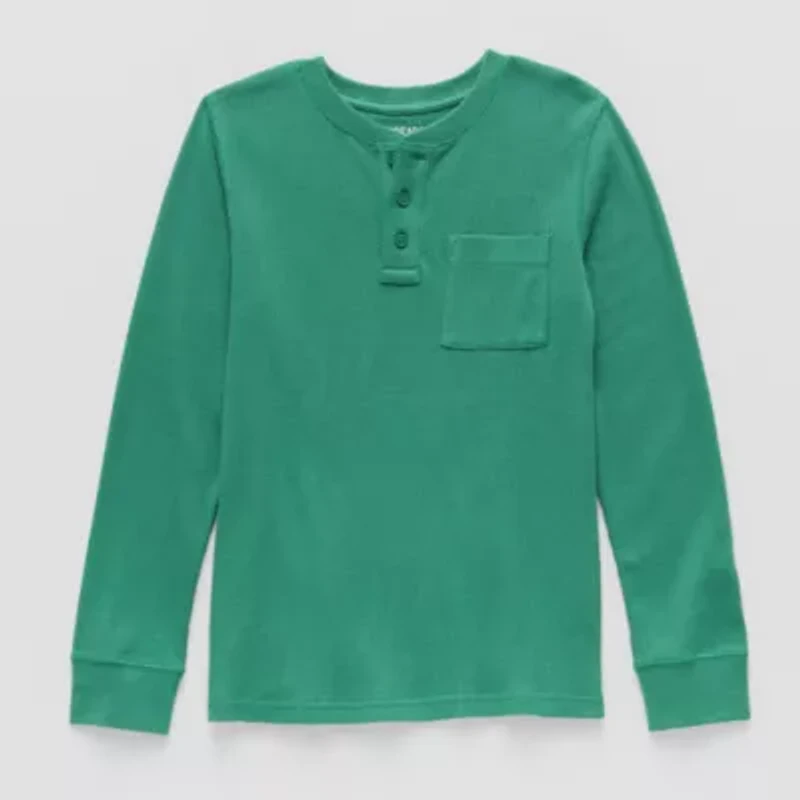 Thereabouts Little & Big Kid Boys Henley Neck Long Sleeve Regular Fit Thermal Top