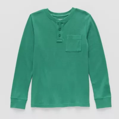 Thereabouts Little & Big Kid Boys Henley Neck Long Sleeve Regular Fit Thermal Top