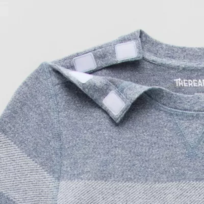 Thereabouts Little & Big Kid Boys Easy-on + Easy-off Sensory Friendly Crew Neck Long Sleeve Adaptive Regular Fit Thermal Top