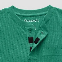 Thereabouts Little & Big Kid Boys Easy-on + Easy-off Sensory Friendly Henley Neck Long Sleeve Adaptive Regular Fit Thermal Top