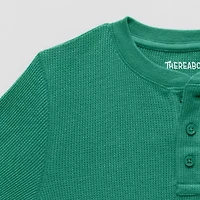 Thereabouts Little & Big Kid Boys Easy-on + Easy-off Sensory Friendly Henley Neck Long Sleeve Adaptive Regular Fit Thermal Top