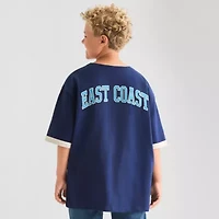 Thereabouts Jersey Little & Big Kid Boys Crew Neck Short Sleeve Regular Fit Button-Down Shirt
