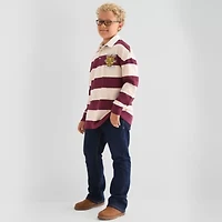 Thereabouts Little & Big Kid Boys Long Sleeve Regular Fit Spread Collar Rugby Shirt