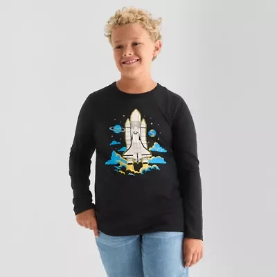 Thereabouts Little & Big Kid Boys Bodysuit Closure Easy-on + Easy-off Adaptive Crew Neck Long Sleeve