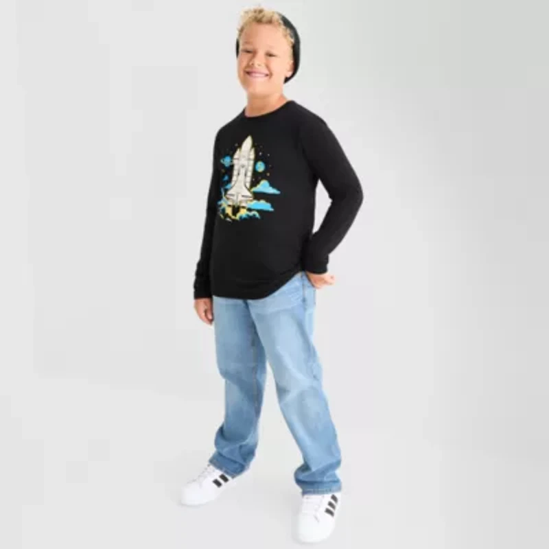 Thereabouts Little & Big Kid Boys Crew Neck Long Sleeve Bodysuit