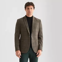 J. Ferrar Mens Plaid Slim Fit Sport Coat