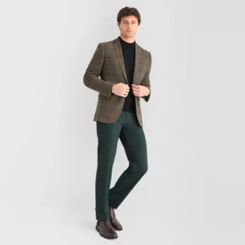 J. Ferrar Mens Plaid Slim Fit Sport Coat