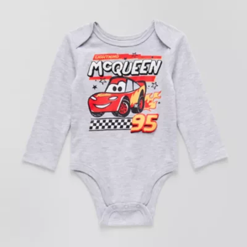 Disney Baby Boys Cars Crew Neck Long Sleeve Bodysuit