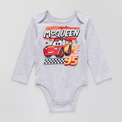 Disney Baby Boys Cars Crew Neck Long Sleeve Bodysuit