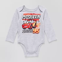 Disney Baby Boys Cars Crew Neck Long Sleeve Bodysuit