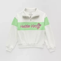 Girls Mock Neck Long Sleeve Fleece Quarter-Zip Pullover Sweater