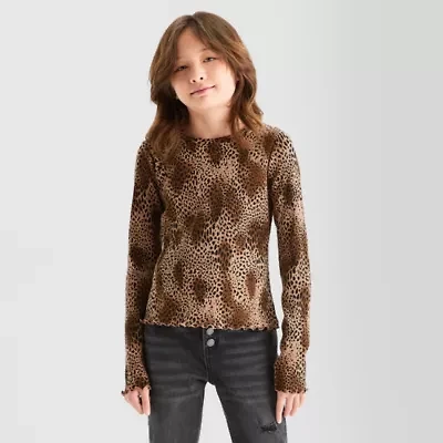 Thereabouts Little & Big Kid Girls Round Neck Long Sleeve T-Shirt