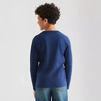 Thereabouts Little & Big Kid Boys Crew Neck Long Sleeve Regular Fit Graphic T-Shirt