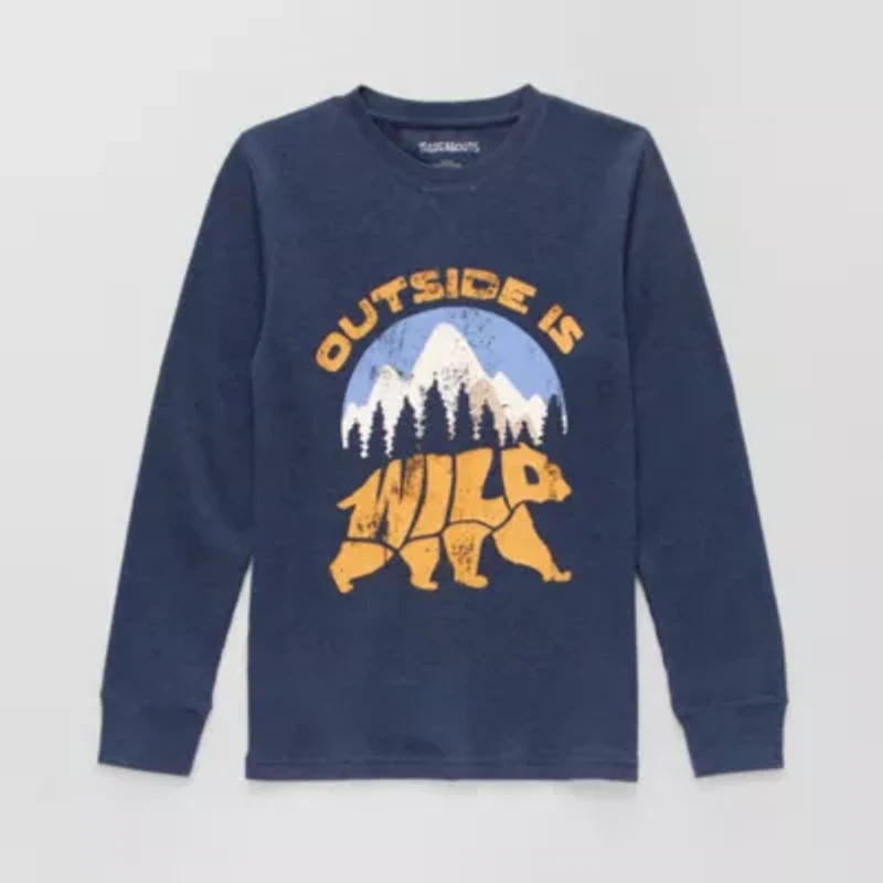 Thereabouts Little & Big Kid Boys Crew Neck Long Sleeve Regular Fit Thermal Top