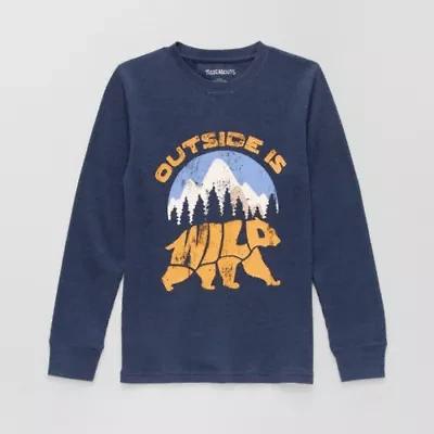 Thereabouts Little & Big Kid Boys Crew Neck Long Sleeve Regular Fit Thermal Top