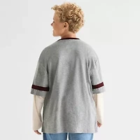 Thereabouts Little & Big Boys V Neck Long Sleeve Graphic T-Shirt