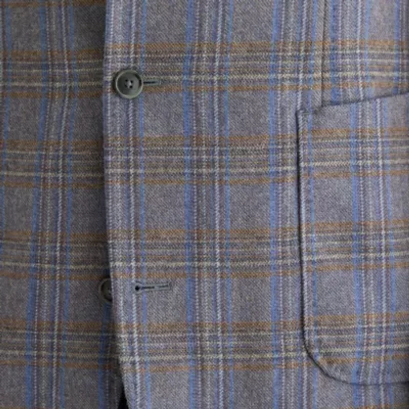 Stafford Mens Plaid Classic Fit Sport Coat