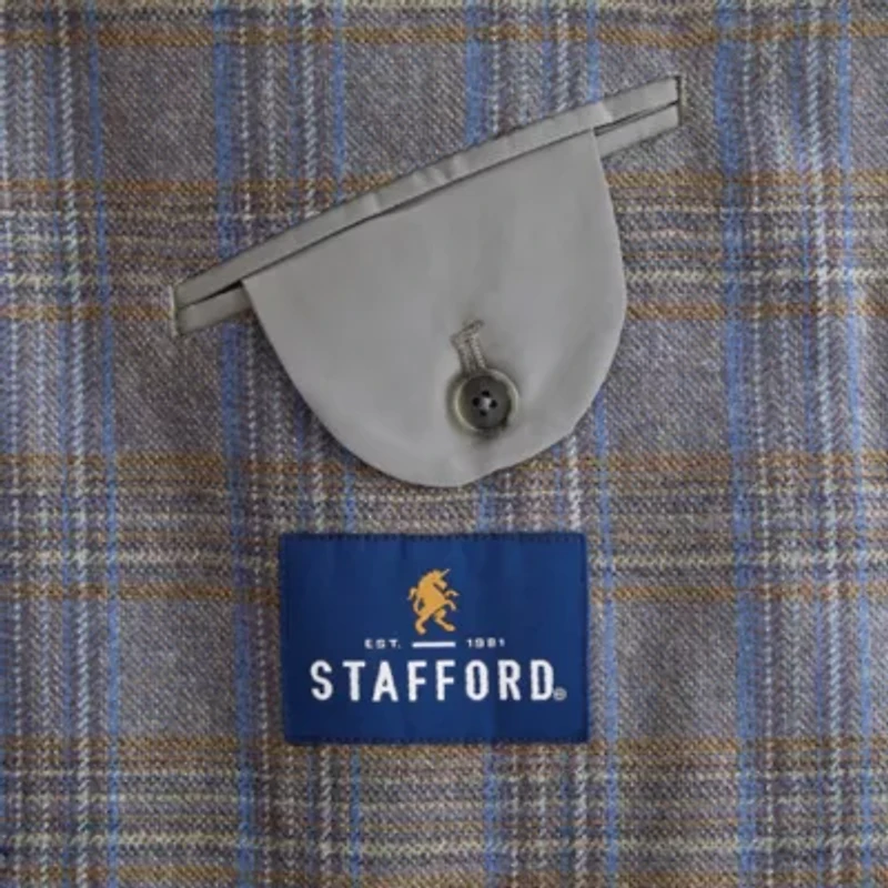 Stafford Mens Plaid Classic Fit Sport Coat