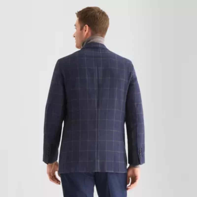 Stafford Mens Windowpane Classic Fit Sport Coat