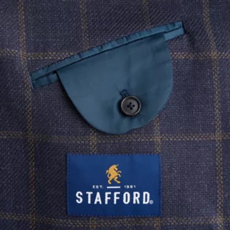 Stafford Mens Windowpane Classic Fit Sport Coat