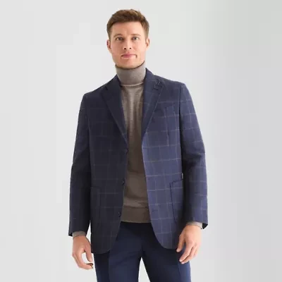 Stafford Mens Windowpane Classic Fit Sport Coat
