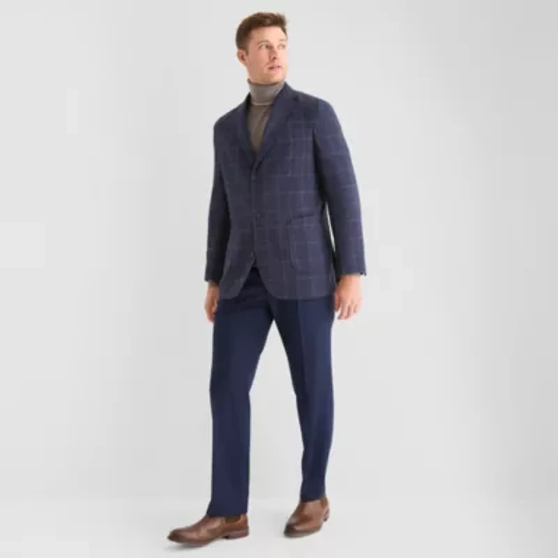 Stafford Mens Windowpane Classic Fit Sport Coat