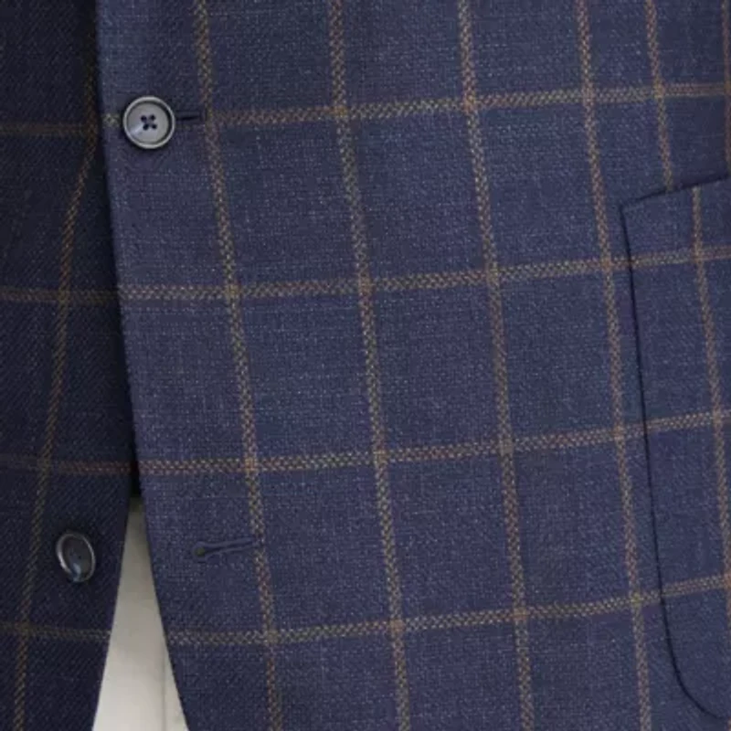 Stafford Mens Plaid Classic Fit Sport Coat