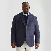 Stafford Mens Plaid Classic Fit Sport Coat