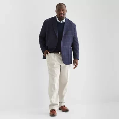 Stafford Mens Plaid Classic Fit Sport Coat