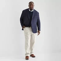Stafford Mens Plaid Classic Fit Sport Coat