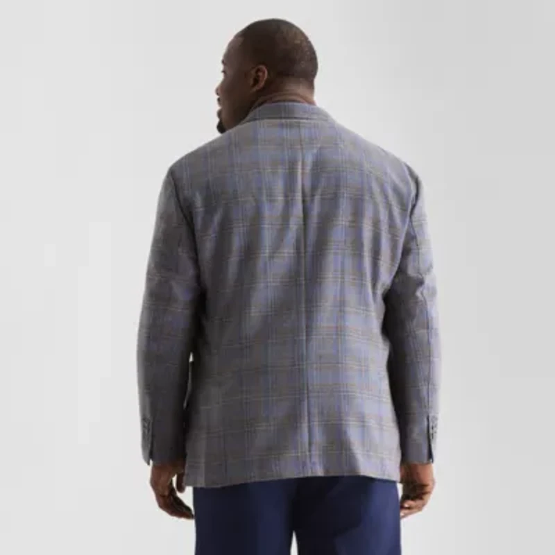 Stafford Mens Big and Tall Plaid Classic Fit Sport Coat