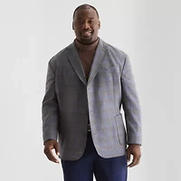 Stafford Mens Big and Tall Plaid Classic Fit Sport Coat