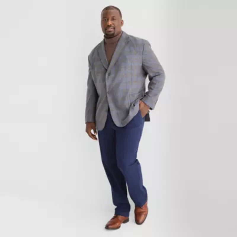 Stafford Mens Big and Tall Plaid Classic Fit Sport Coat