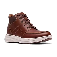Clarks Mens Craftwell Mid Flat Heel Lace Up Boots