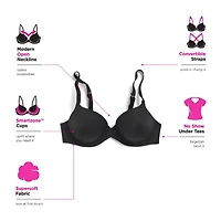 Maidenform One Fabulous Fit™ 2.0 Tailored Womens Medium Support T-Shirt Underwire Demi Bra Dm7543