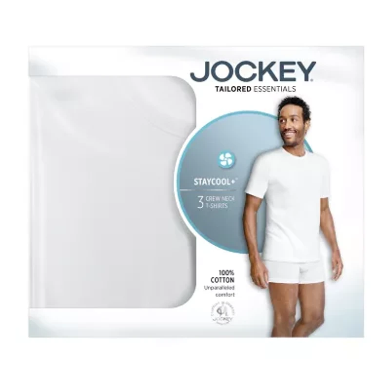Jockey Tailored Essentials Mens 3 Pack Short Sleeve Crew Neck T-Shirt