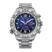 Citizen Promaster Navihawk Mens Atomic Time Silver Tone Stainless Steel Bracelet Watch At8220-55l