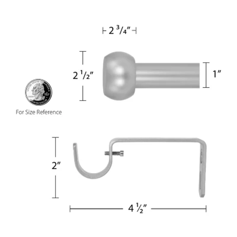 Decopolitan Barrel Knob 1 Adjustable Curtain Rod