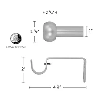 Decopolitan Barrel Knob 1 Adjustable Curtain Rod