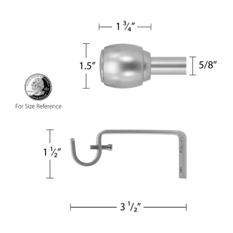 Decopolitan Cap 5/8 Adjustable Curtain Rod