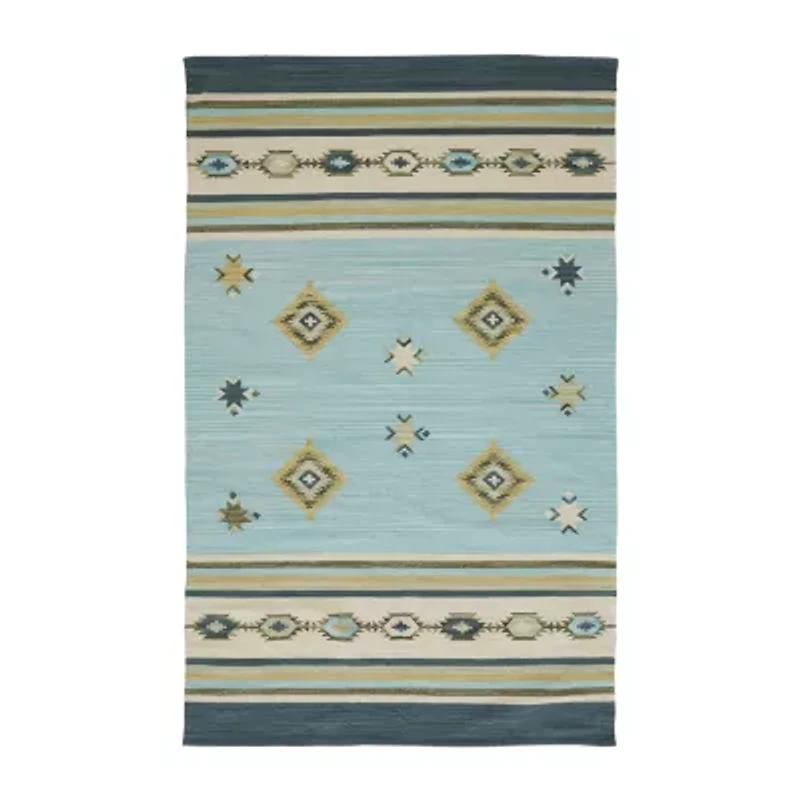 Weave And Wander Amara Geometric Flatweave Reversible Indoor Rectangle Area Rug