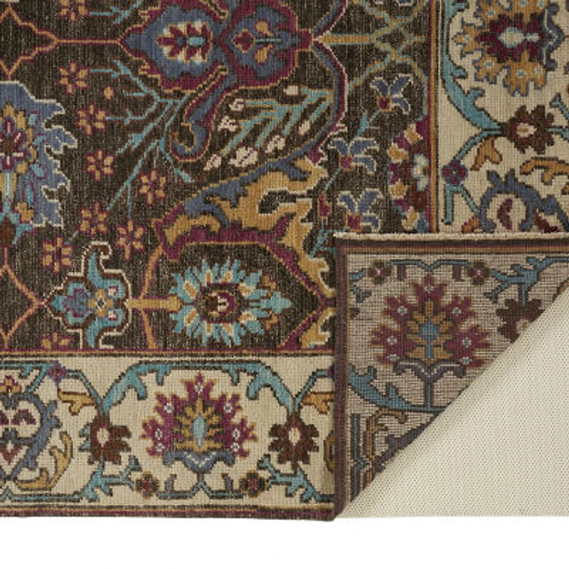 Weave And Wander Bashyr Floral Hand Knotted Indoor Rectangle Accent Rug