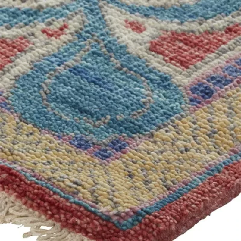 Weave And Wander Bennet Floral Hand Knotted Indoor Rectangle Accent Rug