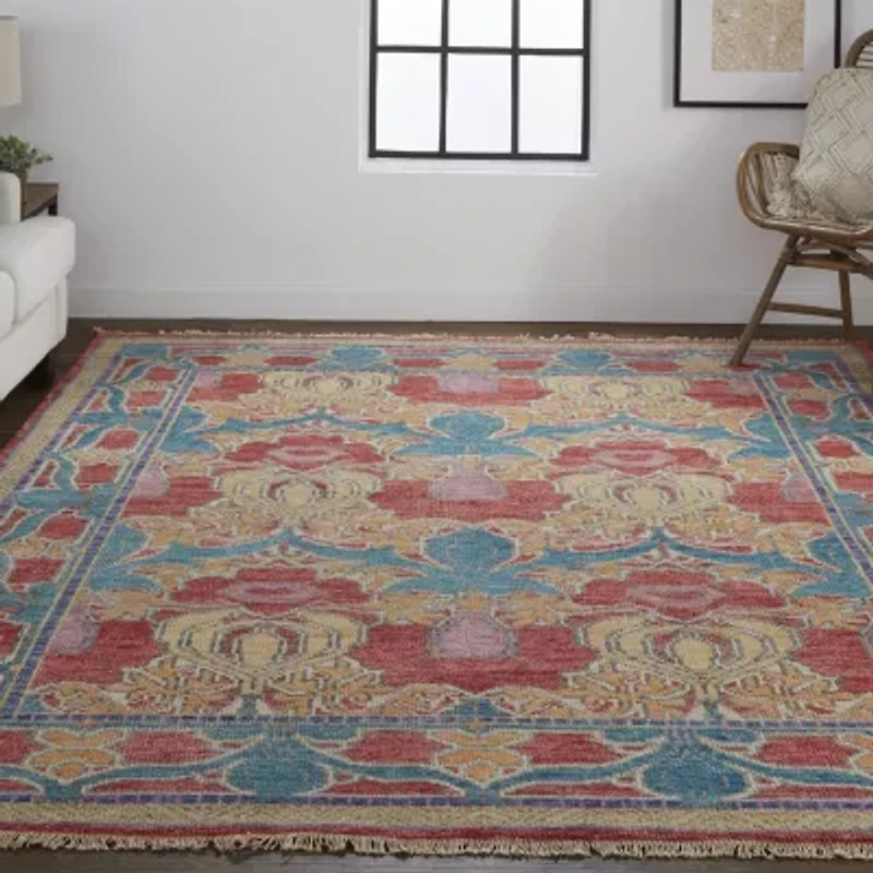 Weave And Wander Bennet Floral Hand Knotted Indoor Rectangle Accent Rug