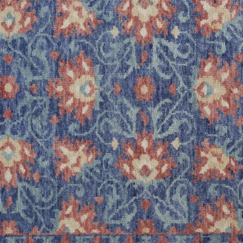 Weave And Wander Bennet Floral Hand Knotted Indoor Rectangle Area Rug