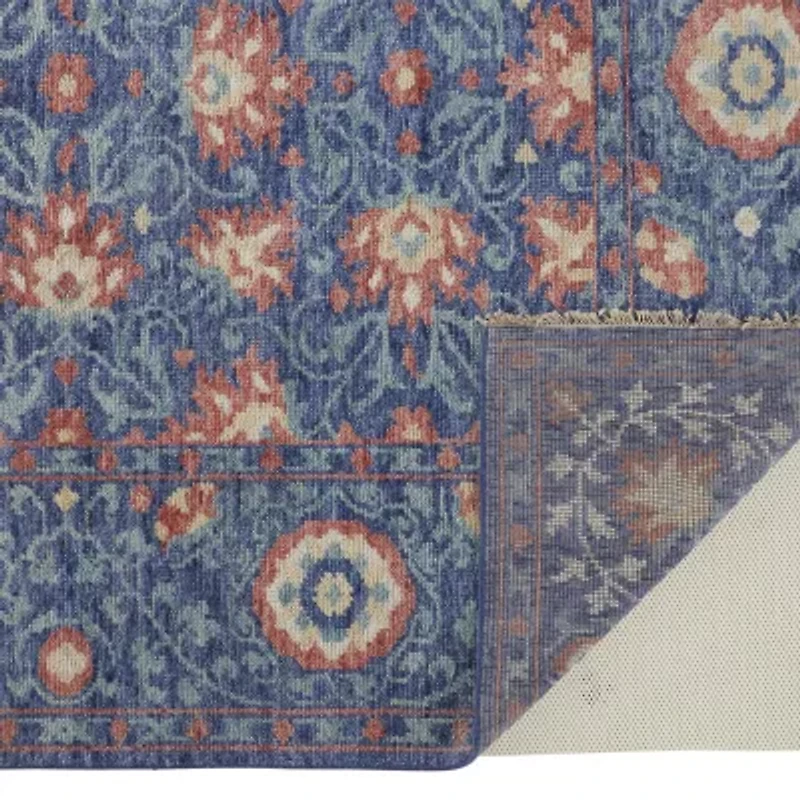 Weave And Wander Bennet Floral Hand Knotted Indoor Rectangle Area Rug