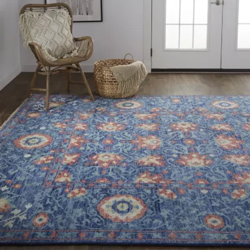 Weave And Wander Bennet Floral Hand Knotted Indoor Rectangle Area Rug