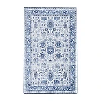 Linery Matra Traditional Floral Washable Skid Resistant Indoor Rectangular Accent Rug
